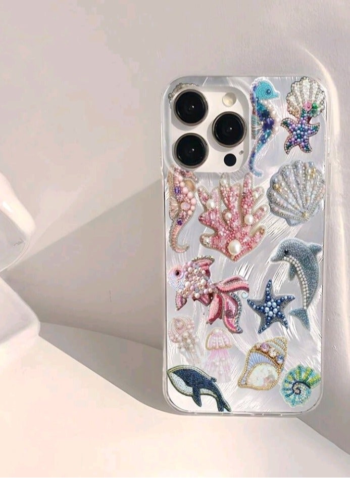 Elegant Cover Case For Iphone16 Pro Anti Slip  Trendy Stickers Design - Image 1